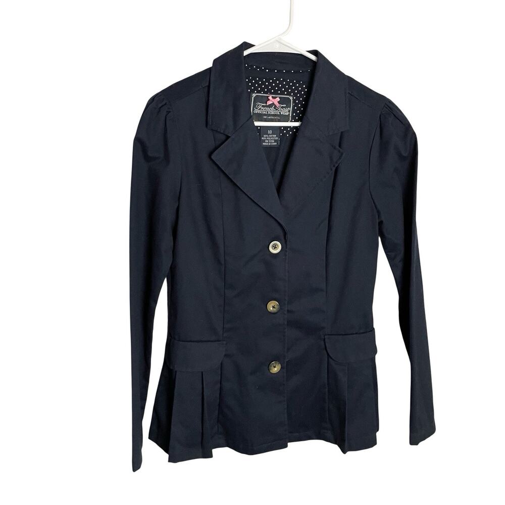 French Toast Girls Official School Wear Blazer Jacket 18 Navy Peplum Button Up